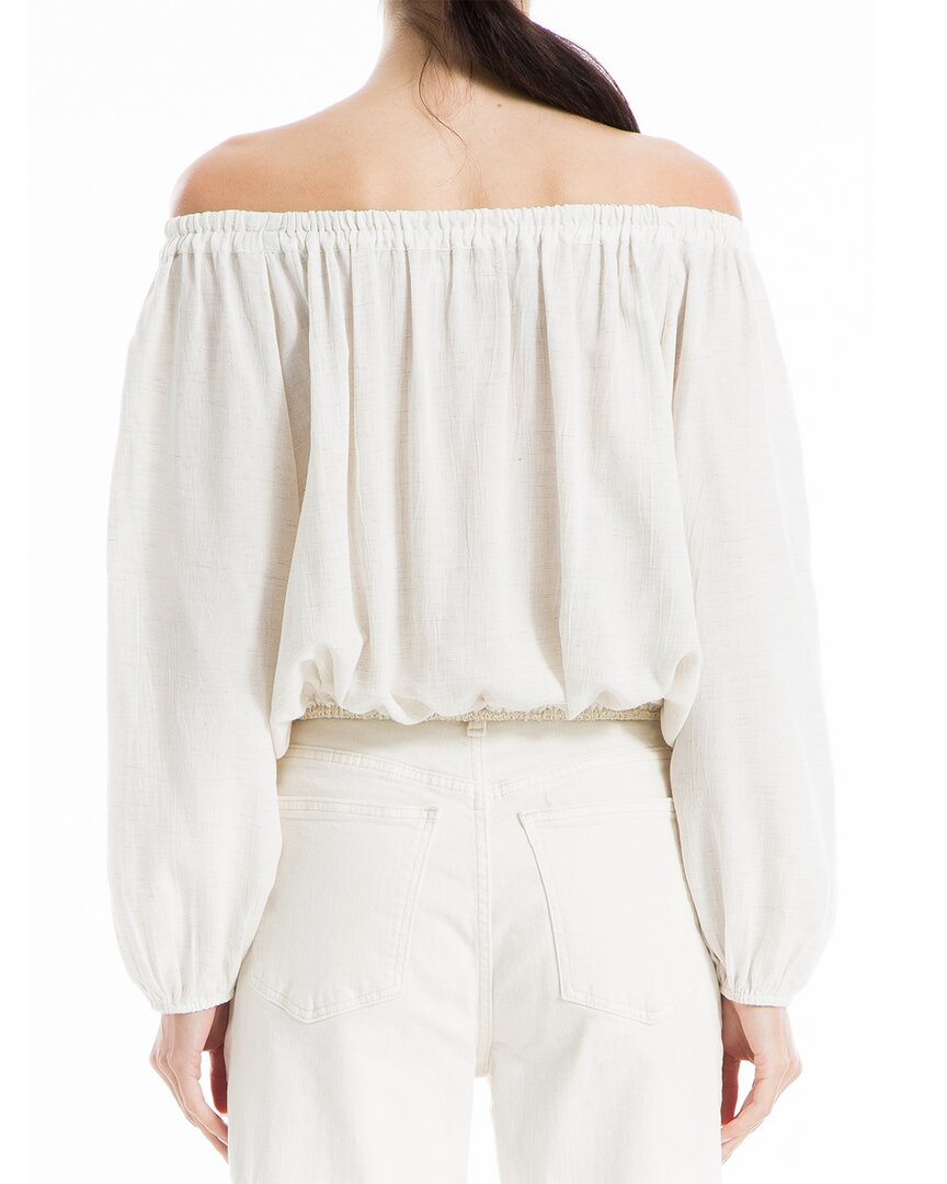 Max Studio Boho Bubble Hem Linen-Blend Blouse