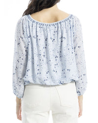 Max Studio Smock Neck Bubble Hem Blouse