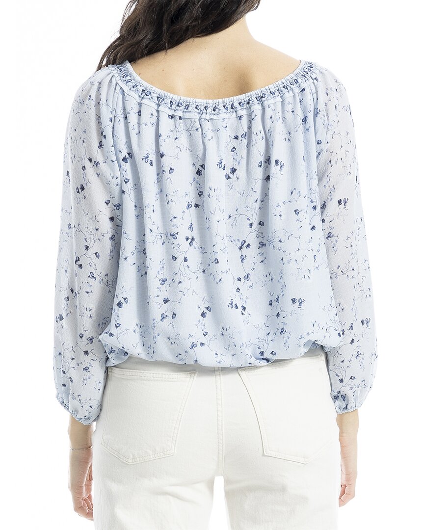 Max Studio Smock Neck Bubble Hem Blouse