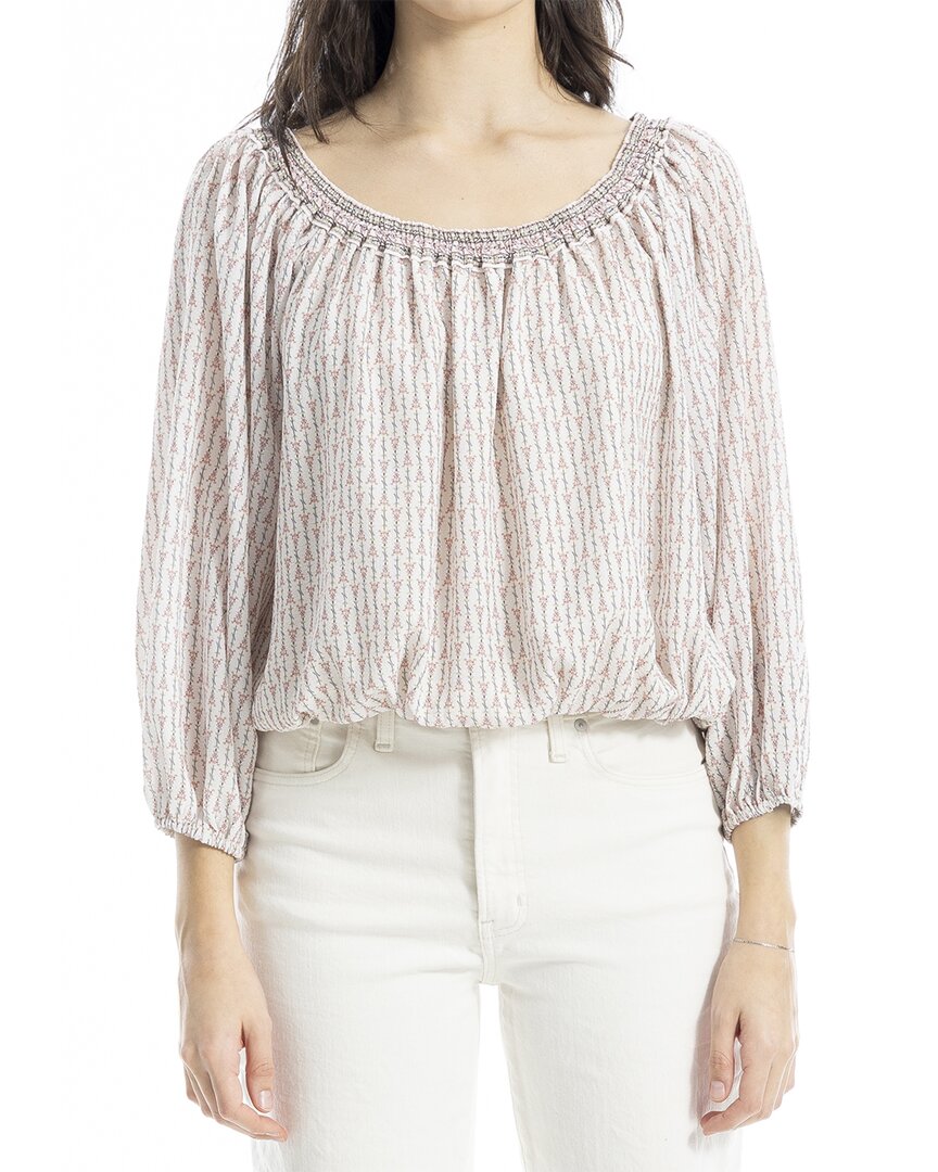 Max Studio Smock Neck Bubble Hem Blouse