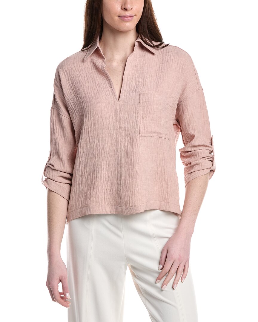 Max Studio Tab Sleeve V-Neck Shirt