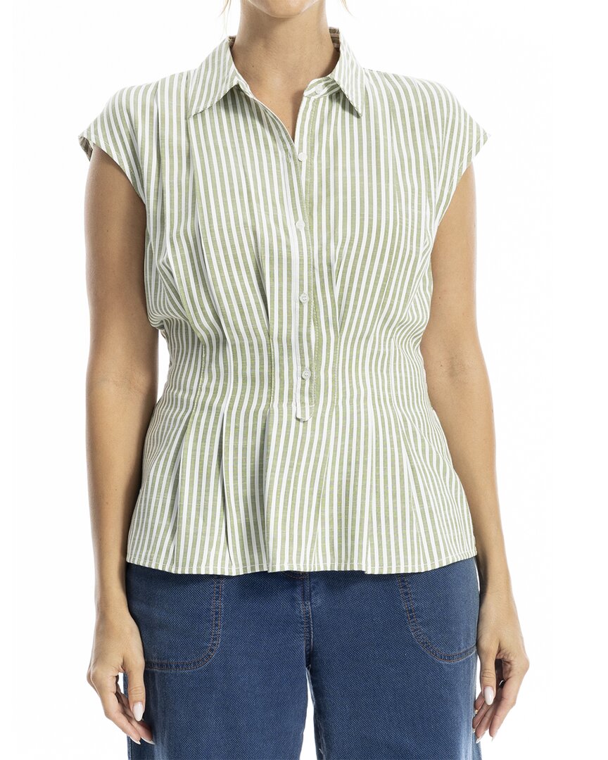 Max Studio Cap Sleeve Collared Shirt