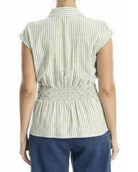Max Studio Cap Sleeve Collared Shirt