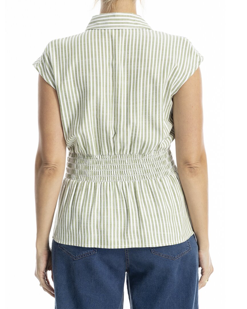Max Studio Cap Sleeve Collared Shirt