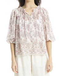Max Studio V-Neck Puff Sleeve Top