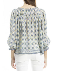 Max Studio V-Neck Puff Sleeve Top