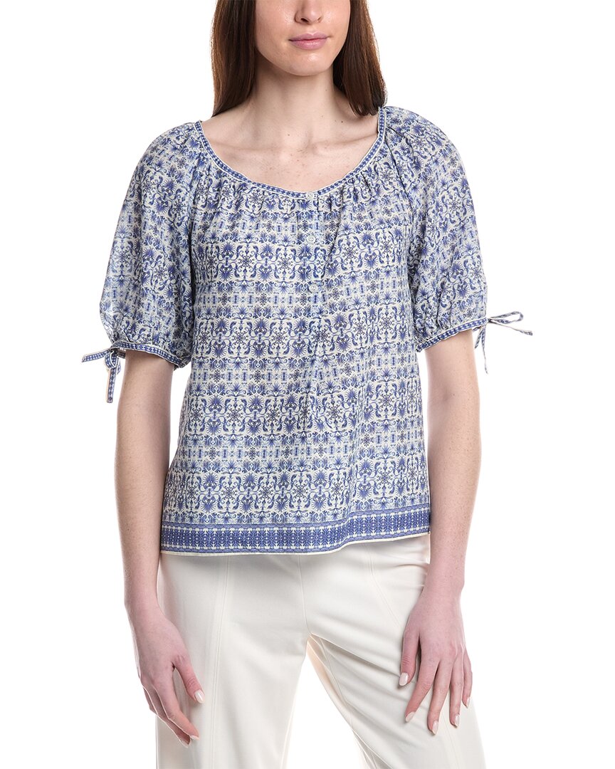 Max Studio Tie Puff Sleeve Blouse