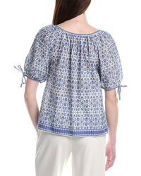 Max Studio Tie Puff Sleeve Blouse