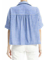 Max Studio Collared Button-Front Blouse