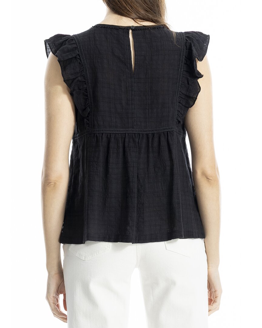 Max Studio Cap Sleeve Lace Insert Blouse