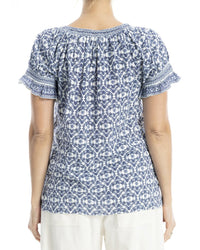 Max Studio Ruffle Detail Short Sleeve Top