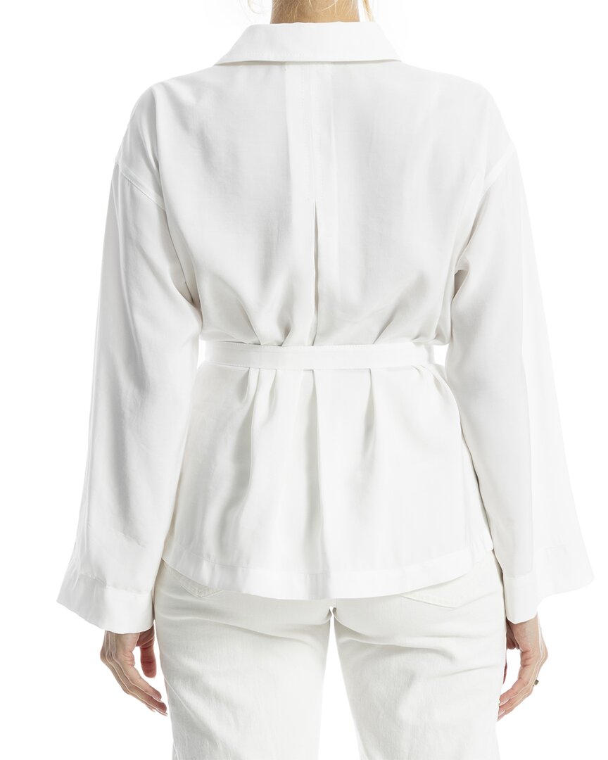 Max Studio Solid Belted Button-Up Shirt