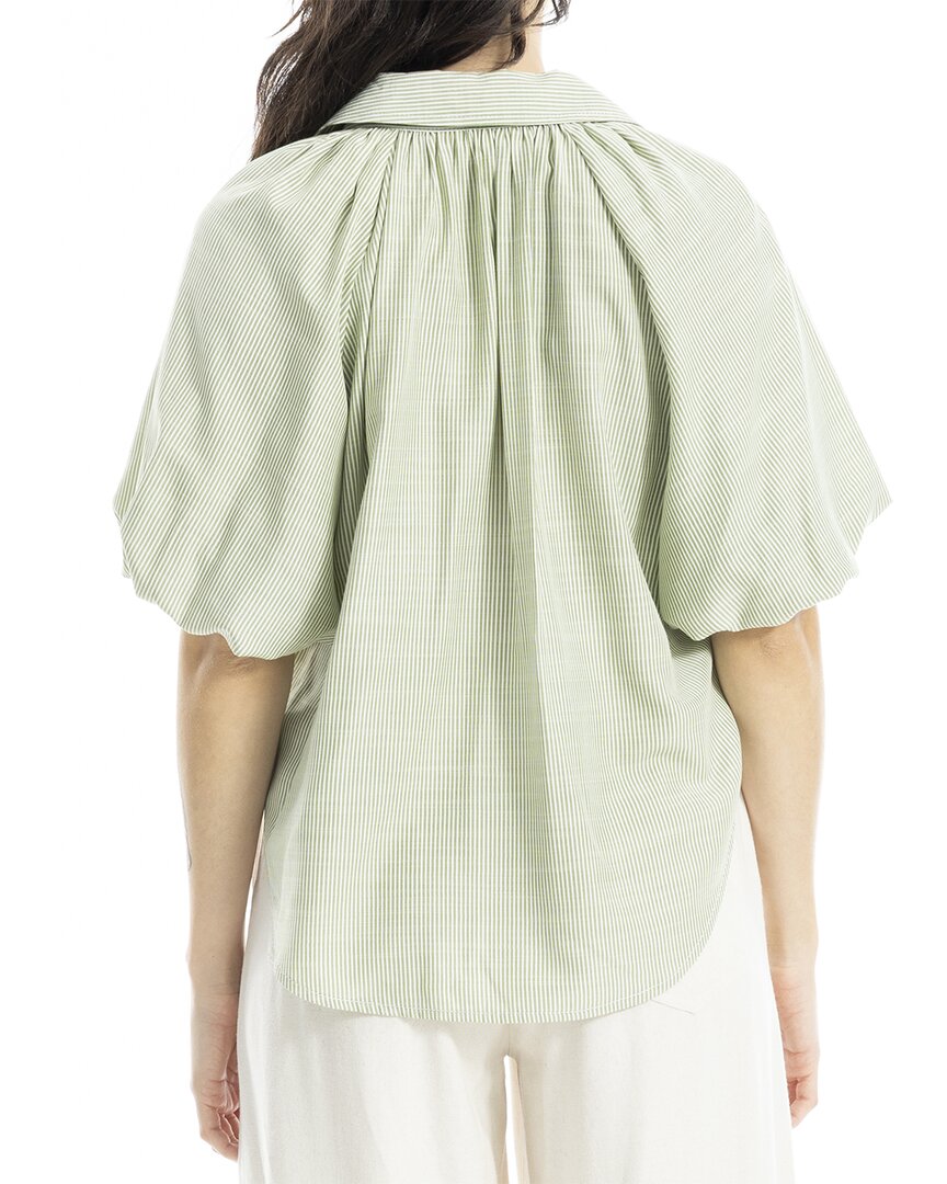 Max Studio Bubble Sleeve Button Front Shirt