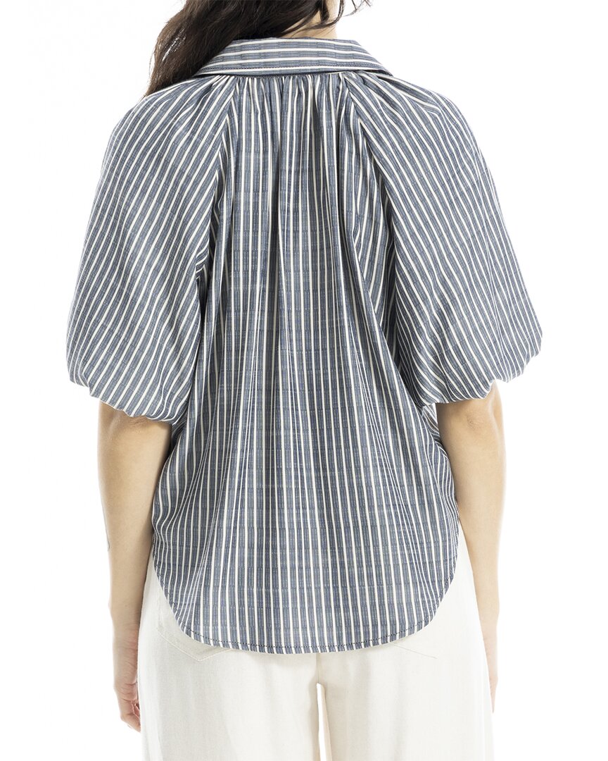 Max Studio Bubble Sleeve Button Front Shirt