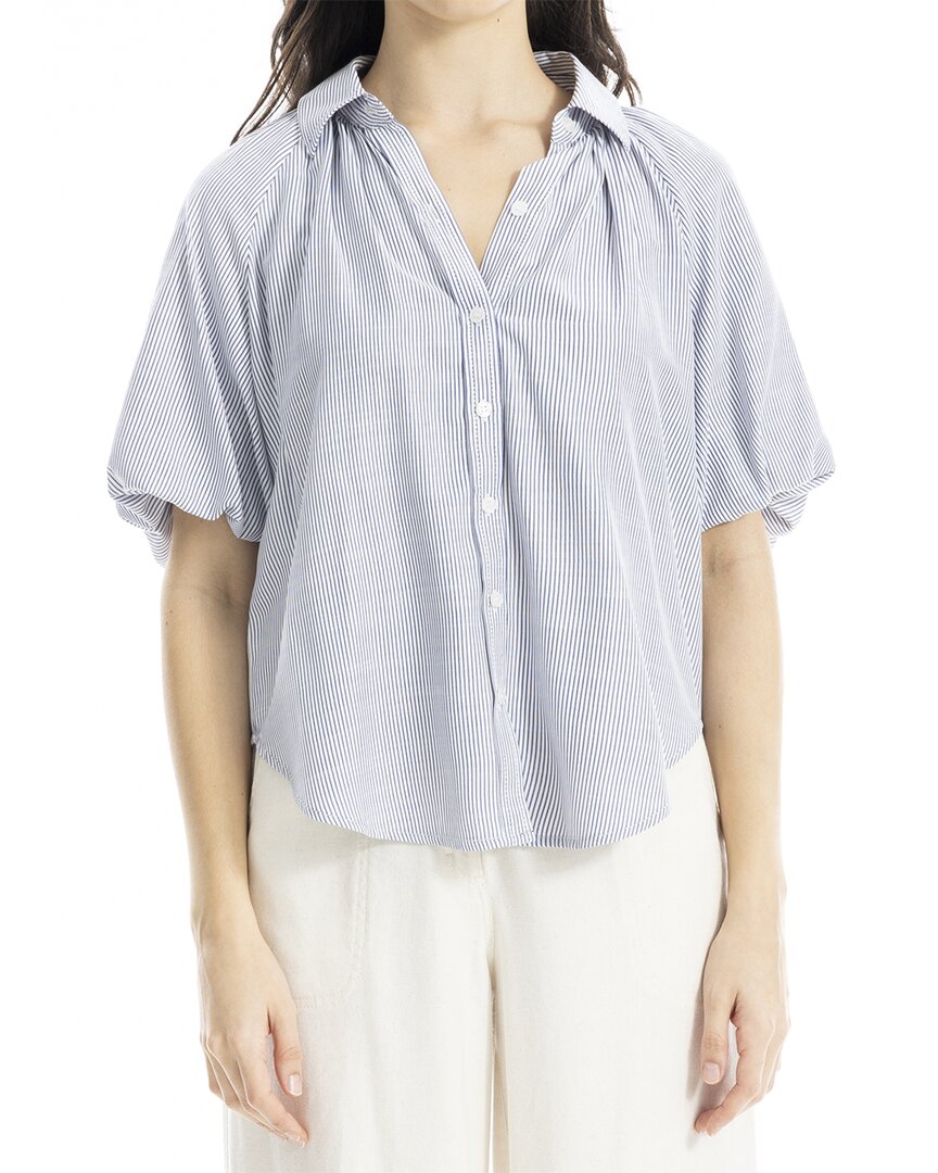 Max Studio Bubble Sleeve Button Front Shirt