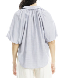 Max Studio Bubble Sleeve Button Front Shirt