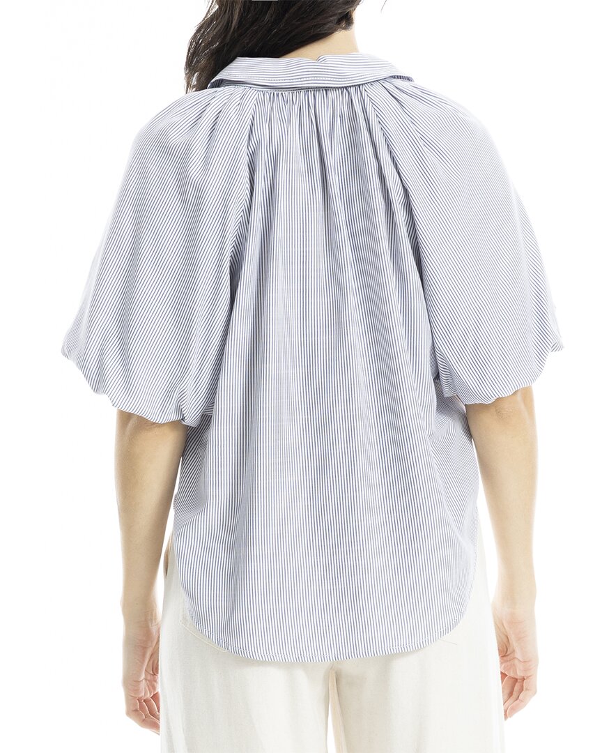 Max Studio Bubble Sleeve Button Front Shirt