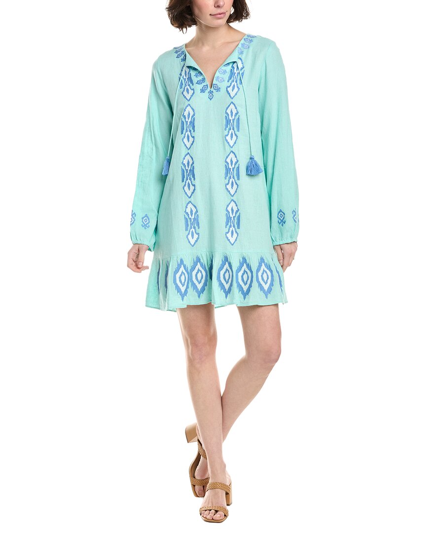 Sail To Sable Ruffle Hem Linen-Blend Dress