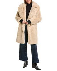 SAM. Sam. Long Leather-Trim Coat