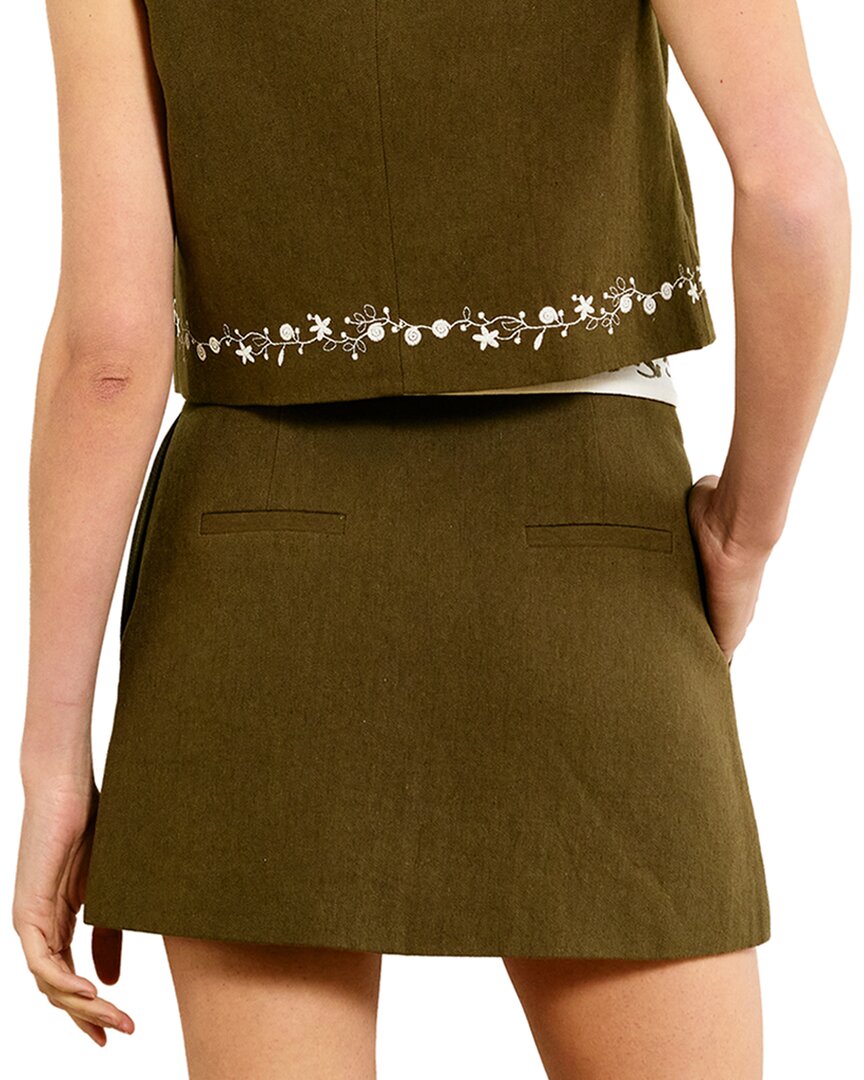 Line & Dot Brea Linen-Blend Mini Skirt