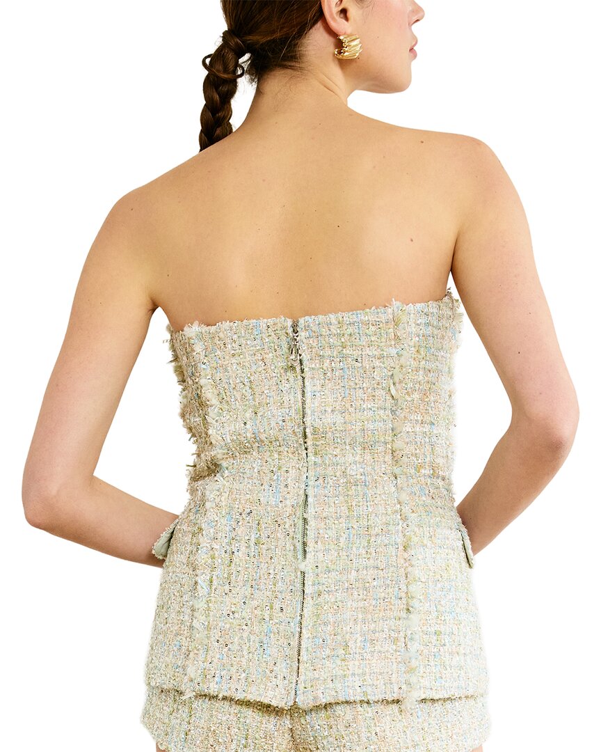 Line & Dot Clover Strapless Wool-Blend Top