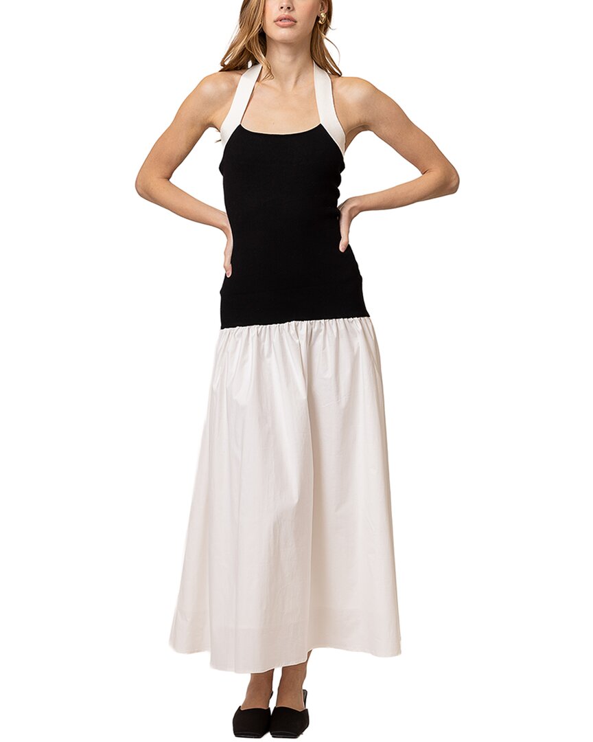 Line & Dot Kohl Mix-Media Maxi Dress