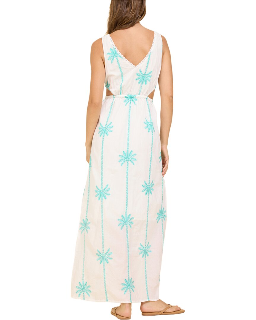 Surf Gypsy Striped Palm Embroidered Dress
