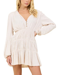 Surf Gypsy Crinkle Knit Tiered Dress