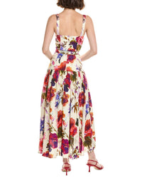 Nicholas Nicholas Drenica Drop Waist Linen-Blend Midi Dress
