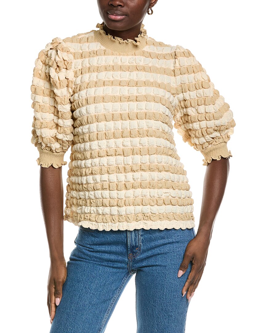 English Factory Textured Mock Neck Blouse