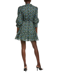 English Factory Floral Print Pintuck Smocked Mini Dress