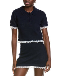 English Factory Scallop Detailed Knit Top