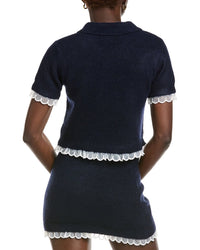 English Factory Scallop Detailed Knit Top