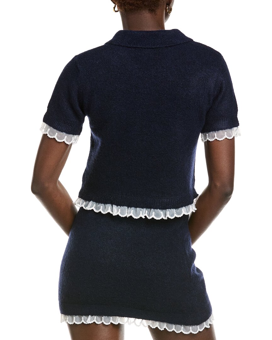 English Factory Scallop Detailed Knit Top