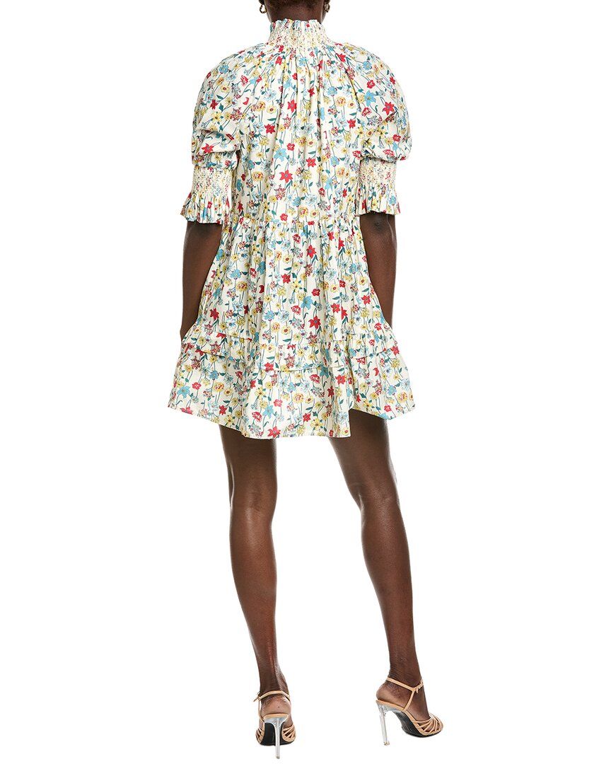 English Factory Smocked Puff Sleeves Mini Dress