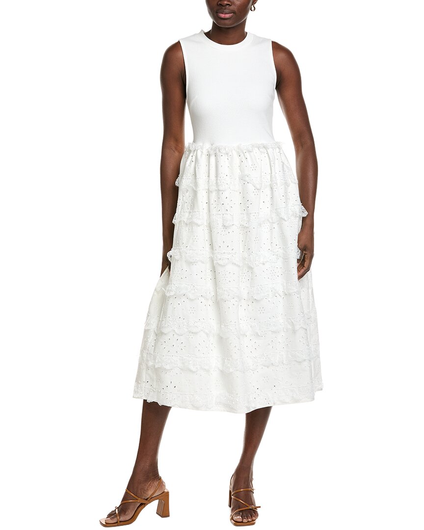English Factory Mixed Media Midi Dress