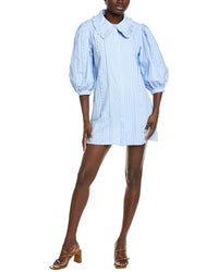 English Factory Pintuck & Ruffle Detail Shirtdress