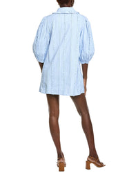 English Factory Pintuck & Ruffle Detail Shirtdress
