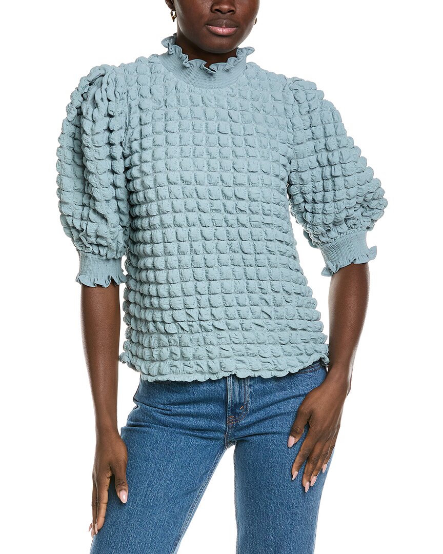 English Factory Textured Mock Neck Blouse