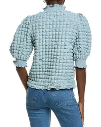 English Factory Textured Mock Neck Blouse