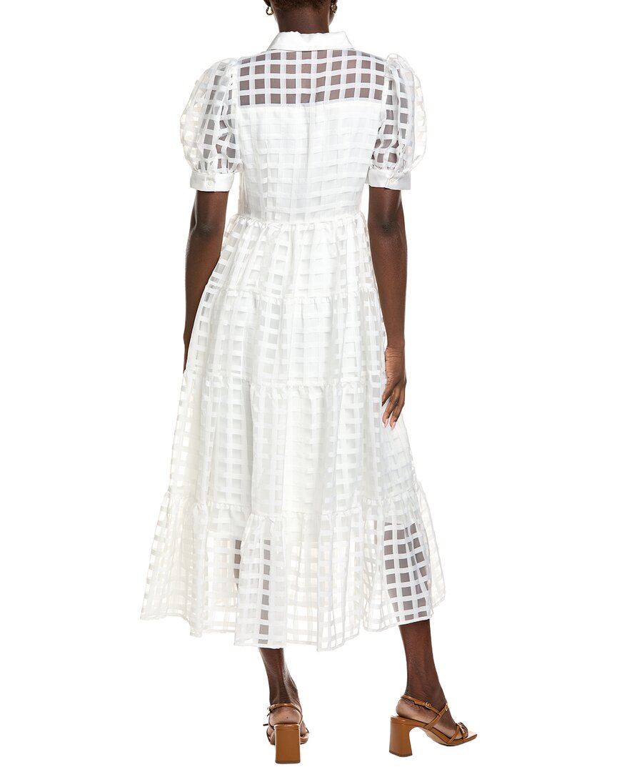 English Factory Gridded Organza Tiered Maxi Dress