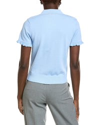 English Factory Ruffle Placket Knitted Top