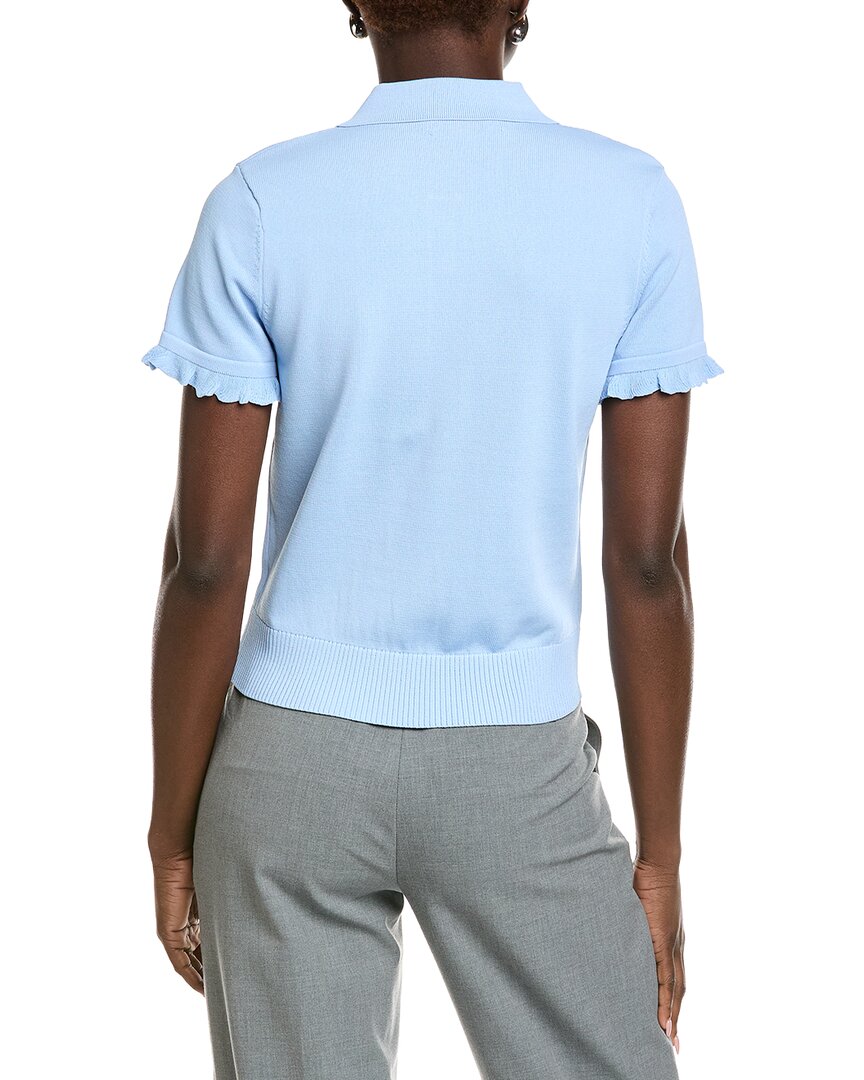 English Factory Ruffle Placket Knitted Top
