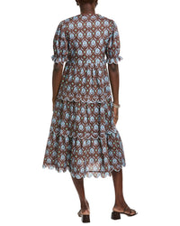 English Factory Contrast Scallop Edge Midi Dress