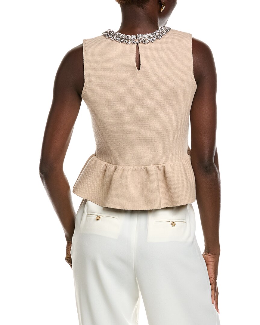 Endless Rose Jewel Trim Peplum Knit Top