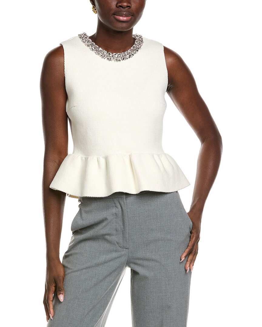 Endless Rose Jewel Trim Peplum Knit Top