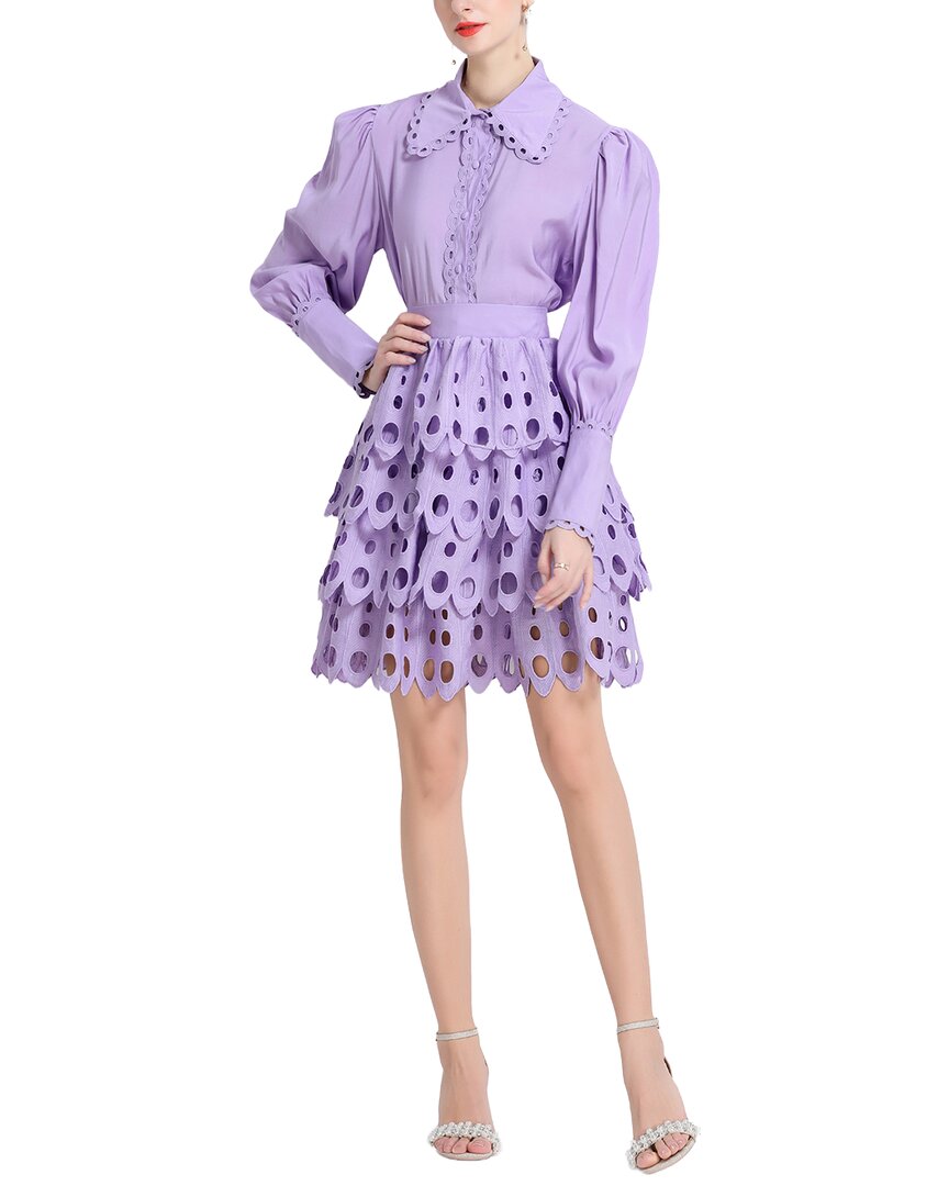 Elaine 2Pc Blouse & Mini Skirt Set