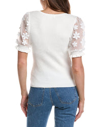 Design History Lace Sleeve Sweater Top