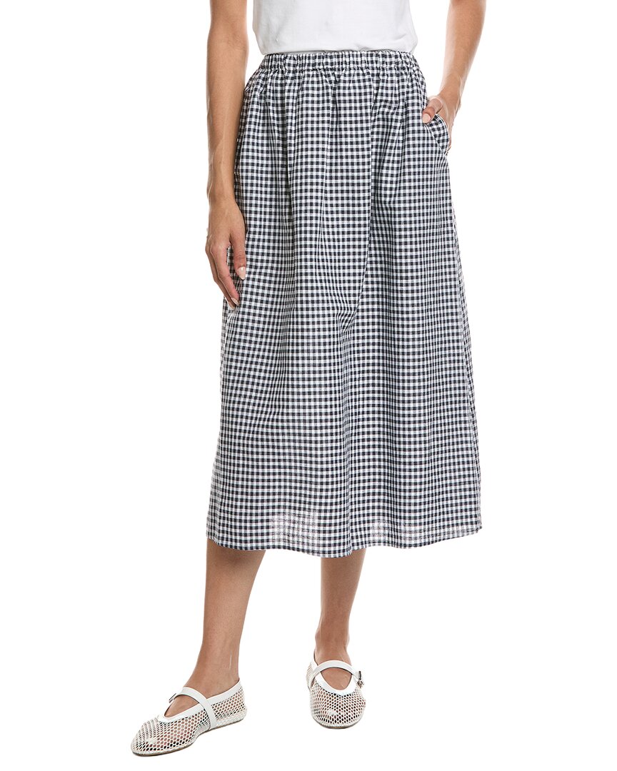 Reveriee Linen-Blend Midi Skirt