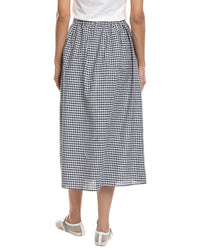 Reveriee Linen-Blend Midi Skirt